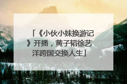 《小伙小妹换游记》开播，黄子韬徐艺洋跨国交换人生