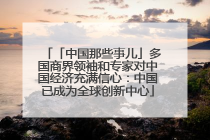 「中国那些事儿」多国商界领袖和专家对中国经济充满信心：中国已成为全球创新中心