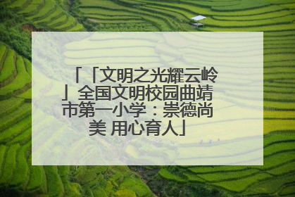 「文明之光耀云岭」全国文明校园曲靖市第一小学：崇德尚美 用心育人