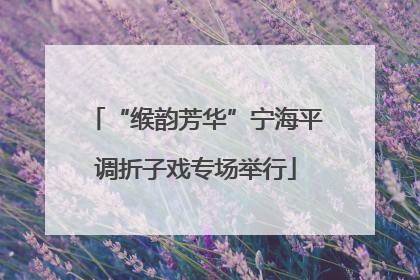 “缑韵芳华”宁海平调折子戏专场举行