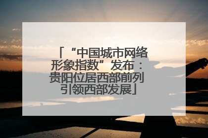 “中国城市网络形象指数”发布：贵阳位居西部前列 引领西部发展