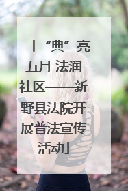 “典”亮五月 法润社区——新野县法院开展普法宣传活动