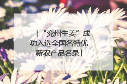 “兖州生姜”成功入选全国名特优新农产品名录