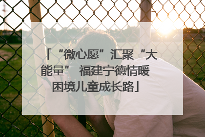 “微心愿”汇聚“大能量” 福建宁德情暖困境儿童成长路