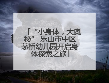 “小身体，大奥秘” 乐山市中区茅桥幼儿园开启身体探索之旅