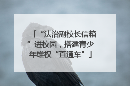 “法治副校长信箱”进校园，搭建青少年维权“直通车”