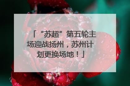 “苏超”第五轮主场迎战扬州，苏州计划更换场地！