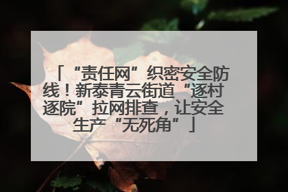 “责任网”织密安全防线！新泰青云街道“逐村逐院”拉网排查，让安全生产“无死角”