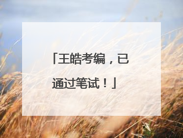 王皓考编，已通过笔试！