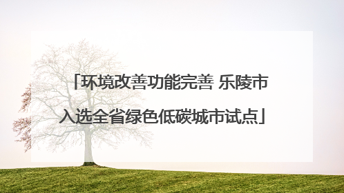 环境改善功能完善 乐陵市入选全省绿色低碳城市试点