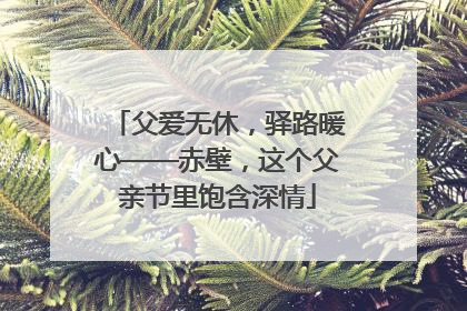 父爱无休，驿路暖心——赤壁，这个父亲节里饱含深情