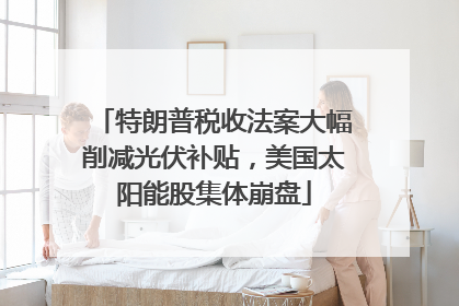 特朗普税收法案大幅削减光伏补贴，美国太阳能股集体崩盘