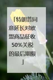 特朗普同意延长对欧盟商品征收50%关税的最后期限