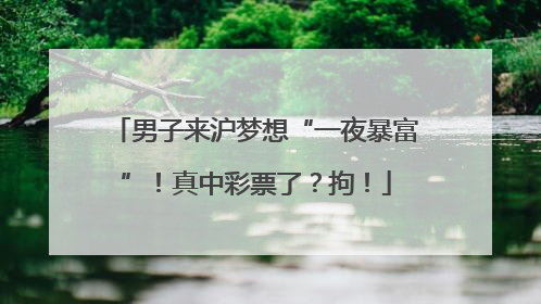 男子来沪梦想“一夜暴富”！真中彩票了？拘！