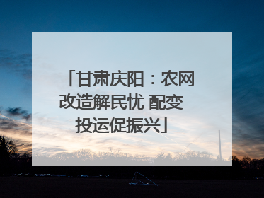 甘肃庆阳：农网改造解民忧 配变投运促振兴