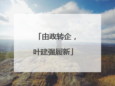 由政转企，叶建强履新