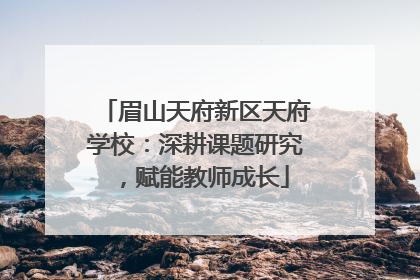 眉山天府新区天府学校：深耕课题研究，赋能教师成长