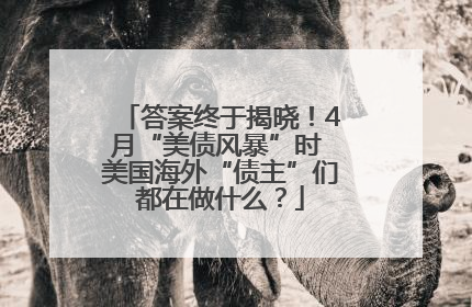 答案终于揭晓！4月“美债风暴”时 美国海外“债主”们都在做什么？