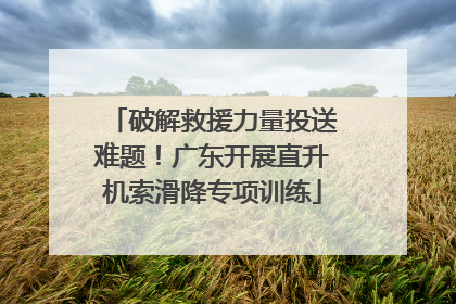 破解救援力量投送难题！广东开展直升机索滑降专项训练