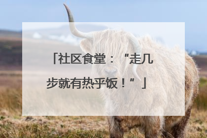 社区食堂：“走几步就有热乎饭！”