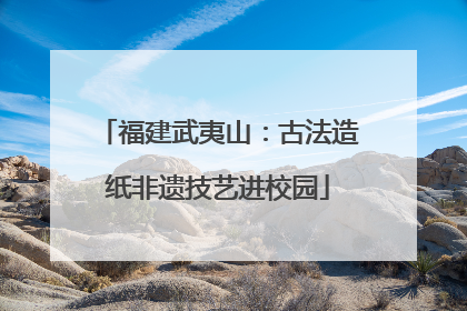 福建武夷山：古法造纸非遗技艺进校园