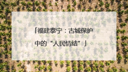 福建泰宁：古城保护中的“人民情结”