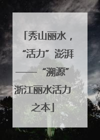 秀山丽水，“活力”澎湃——“溯源”浙江丽水活力之本