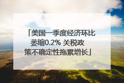 美国一季度经济环比萎缩0.2% 关税政策不确定性拖累增长