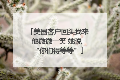 美国客户回头找来 他微微一笑 她说“你们得等等”