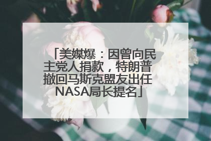美媒爆：因曾向民主党人捐款，特朗普撤回马斯克盟友出任NASA局长提名