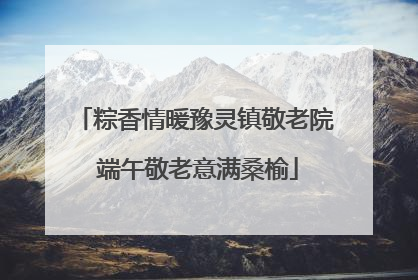粽香情暖豫灵镇敬老院 端午敬老意满桑榆