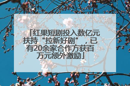 红果短剧投入数亿元扶持“拉新好剧”，已有20余家合作方获百万元额外激励