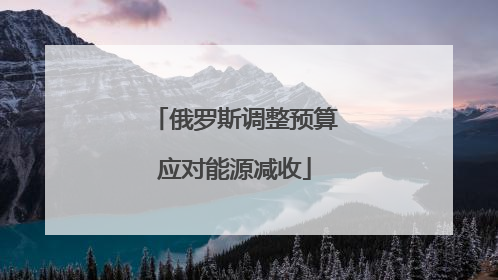 俄罗斯调整预算应对能源减收