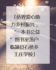 侨界爱心助力乡村振兴，“一本书公益”图书室落户临颍县石桥乡王庄学校