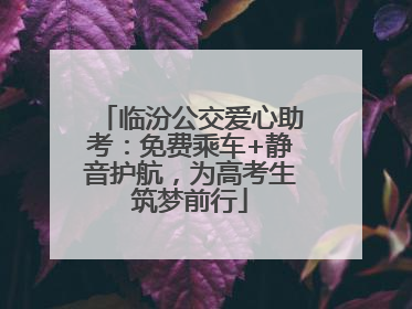 临汾公交爱心助考：免费乘车+静音护航，为高考生筑梦前行