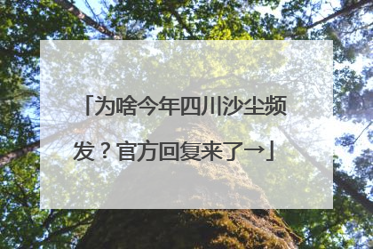 为啥今年四川沙尘频发？官方回复来了→