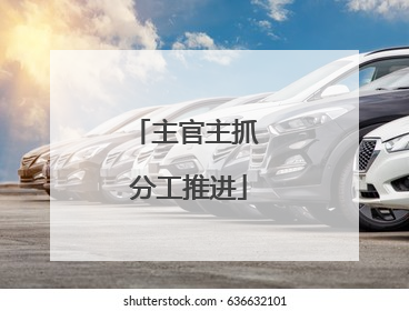 主官主抓 分工推进