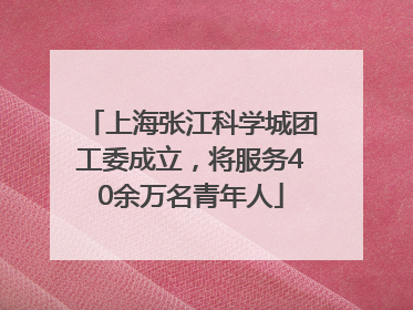 上海张江科学城团工委成立，将服务40余万名青年人