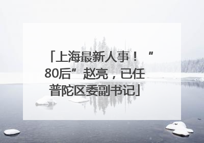 上海最新人事！“80后”赵亮，已任普陀区委副书记
