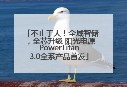 不止于大！全域智储，全芯升级 阳光电源PowerTitan3.0全系产品首发