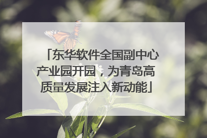 东华软件全国副中心产业园开园，为青岛高质量发展注入新动能