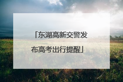 东湖高新交警发布高考出行提醒