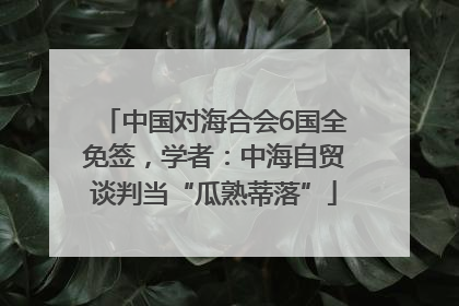 中国对海合会6国全免签，学者：中海自贸谈判当“瓜熟蒂落”
