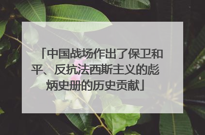 中国战场作出了保卫和平、反抗法西斯主义的彪炳史册的历史贡献
