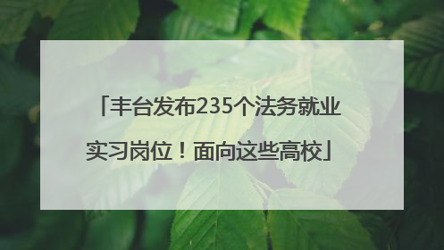 丰台发布235个法务就业实习岗位！面向这些高校