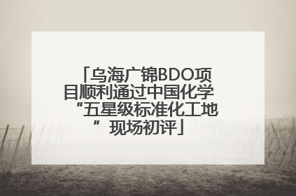 乌海广锦BDO项目顺利通过中国化学“五星级标准化工地”现场初评
