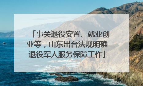 事关退役安置、就业创业等，山东出台法规明确退役军人服务保障工作