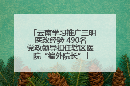 云南学习推广三明医改经验 490名党政领导担任辖区医院“编外院长”