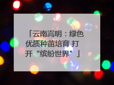 云南嵩明：绿色优质种苗培育 打开“缤纷世界”