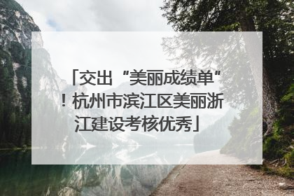 交出“美丽成绩单”！杭州市滨江区美丽浙江建设考核优秀